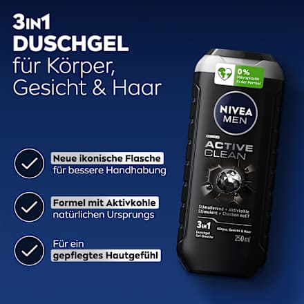 Duschgel Active Clean 3in1 NIVEA MEN