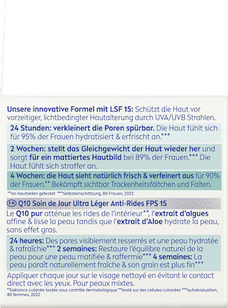 Anti Falten Gesichtscreme Q10 Porenverfeinerung LSF 15 NIVEA