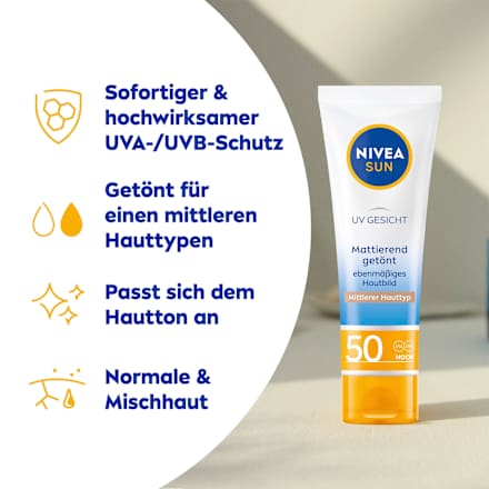 BB Cream getönte Sonnencreme Gesicht, LSF 50 NIVEA SUN