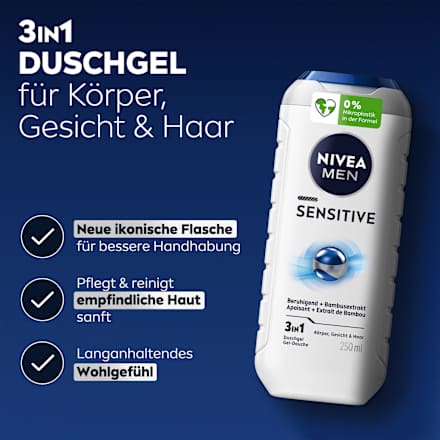 Duschgel Sensitive 3in1 NIVEA MEN
