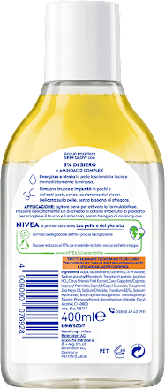 Acqua Micellare SKIN GLOW illuminante siero-infusa +5% con Vitamina C e E NIVEA