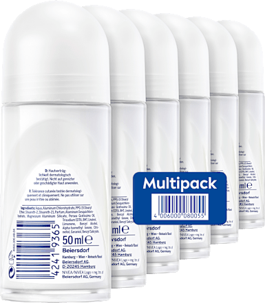 Antitranspirant Deo Roll-on Dry Comfort, Vorteilspack (6x50 ml) NIVEA