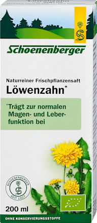 Schoenenberger Naturreiner Frischpflanzensaft Löwenzahn Schoenenberger