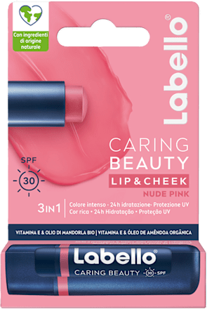 Balsamo labbra e guance colorato Caring Beauty Nude Pink SPF 30 labello