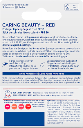 Lippenpflege Caring Beauty Rot LSF 30 Labello