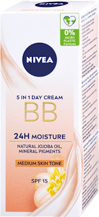 BB denný krém 24h Moisture 5v1 s OF 15 - stredný odtieň NIVEA