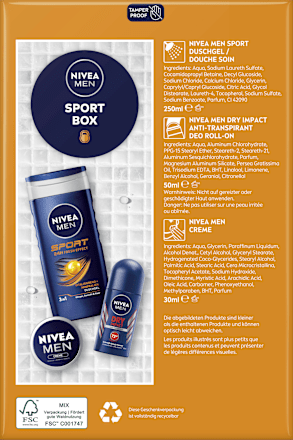 Geschenkset Sport Box 3tlg NIVEA MEN