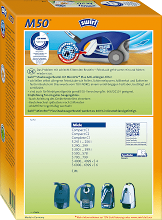 MircoPor Plus Staubsaugerbeutel M50 Swirl