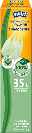 BIO kompostovateľné vrecia s uchami, 35 l Swirl
