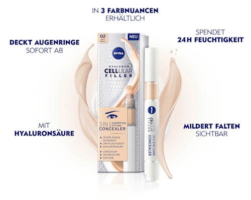 Concealer Augenpflege 3in1 Hyaluron Cellular Filler, Mittel NIVEA