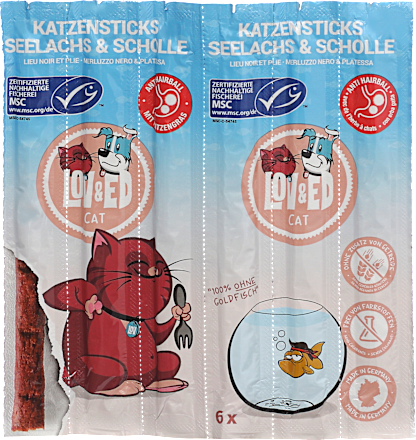 Katzenleckerli Sticks mit Lachs & Scholle LOV&ED