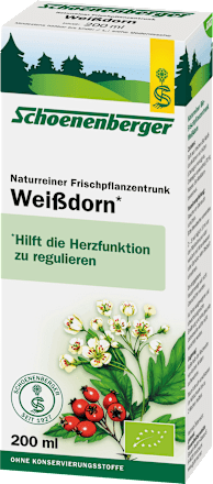 naturreiner Frischpflanzentrunk Weißdorn Schoenenberger