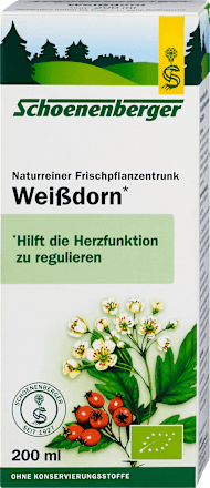 naturreiner Frischpflanzentrunk Weißdorn Schoenenberger