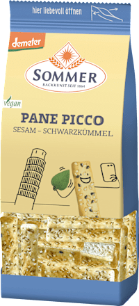 Cracker, Pane Picco mit Sesam & Schwarzkümmel, Dinkel, demeter SOMMER