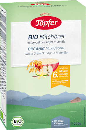 Cereale cu ovaz integral, lapte, mere și vanilie 6+ Töpfer