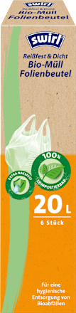 Müllbeutel 20 l mit Tragegriff bio Swirl