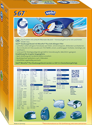 MicroPor Plus Staubsaugerbeutel S67 Swirl