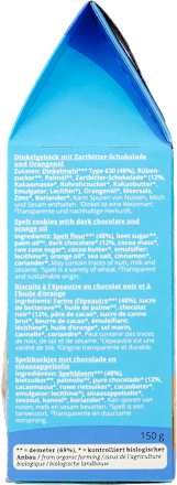 Cookies, Dinkel Schoko-Orange SOMMER