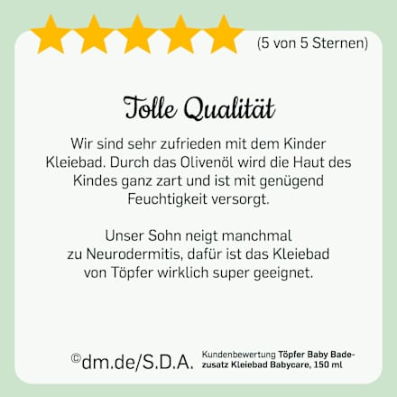 Baby Badezusatz Kleiebad Babycare Töpfer