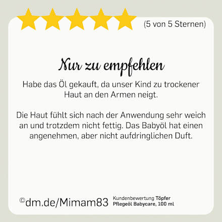 Pflegeöl Babycare  Töpfer