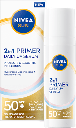2in1 PRIMER DAILY UV serum za zaštitu kože lica od sunca, SPF50+ NIVEA SUN