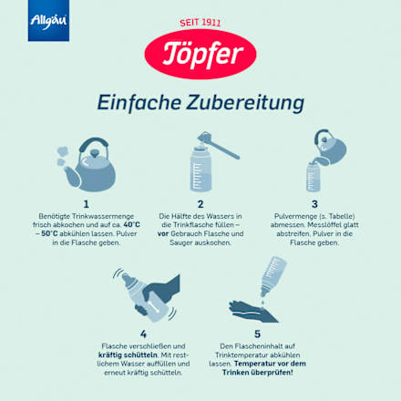 Folgemilch 2 nach dem 6. Monat Töpfer