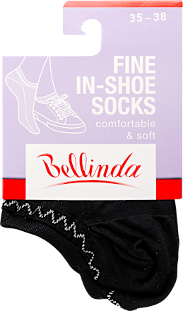 Női bokazokni Fine in-shoe, fekete, 35-38 Bellinda