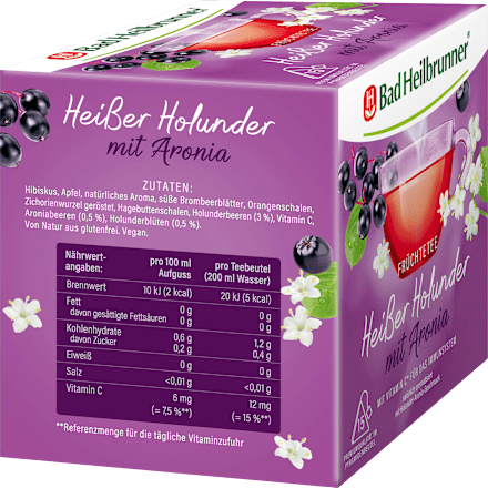 Früchtetee Heißer Holunder mit Aronia Bad Heilbrunner