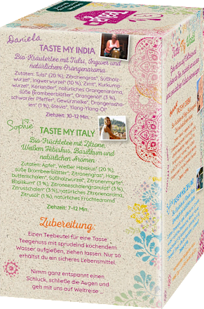 Teemischung "taste my world", 4 verschiedene Teesorten (16 Beutel) Teaya