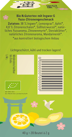Kräutertee "Japan" Ingwer mit Yuzu (20 Beutel) Teaya