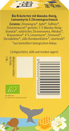 Kräutertee "Neuseeland" Lemonmyrte mit Manuka Honig (20 Beutel) Teaya