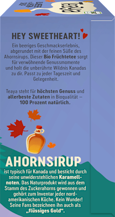 Früchtetee "Kanada" Blaubeere mit Ahornsirup (20 Beutel) Teaya