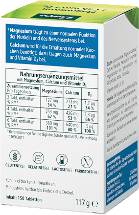 Tabletten Magnesium + Calcium + D3 Kneipp