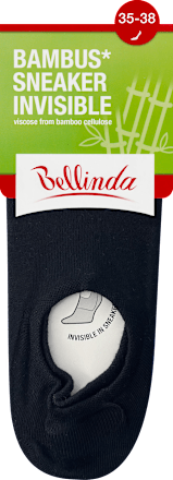 unisex ponožky Bambus Sneaker Invisible, 35-38 černé Bellinda