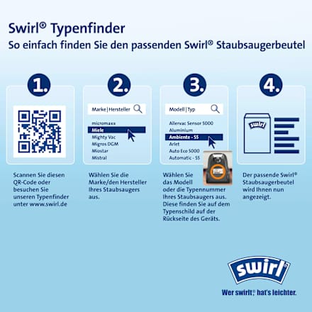 Staubsaugerbeutel S67 MicroPor Plus inkl. 1 Filter Swirl