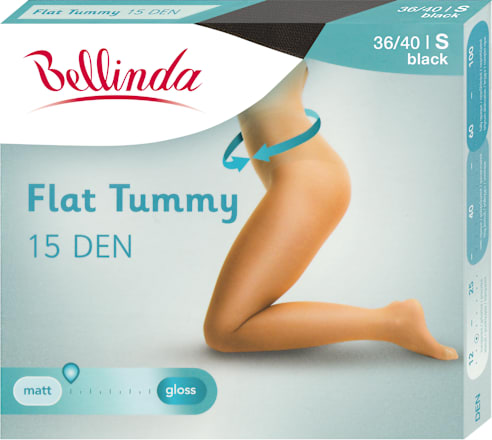 Harisnya, flat tummy, 15DEN, fekete S Bellinda
