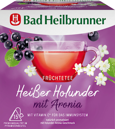 Früchtetee Heißer Holunder mit Aronia (15 Beutel) Bad Heilbrunner