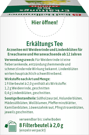 Arzneitee, Erkältungs Tee (8 Beutel) Bad Heilbrunner