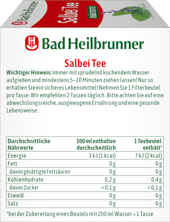 Kräutertee, Salbei (8 Beutel) Bad Heilbrunner