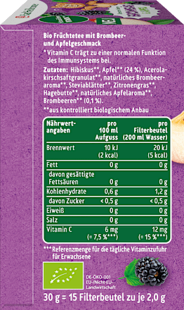 Kindertee, Brombär & Apfel (15 Beutel) Bad Heilbrunner