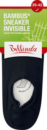 unisex ponožky Bambus Sneaker Invisible, 39-42 černé Bellinda