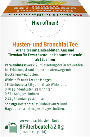 Arzneitee, Husten- & Bronchial Tee (8 Beutel) Bad Heilbrunner