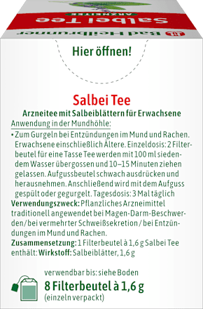 Arzneitee Salbei (8 Beutel) Bad Heilbrunner