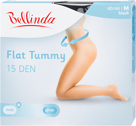 Harisnya, flat tummy, 15DEN, fekete M Bellinda