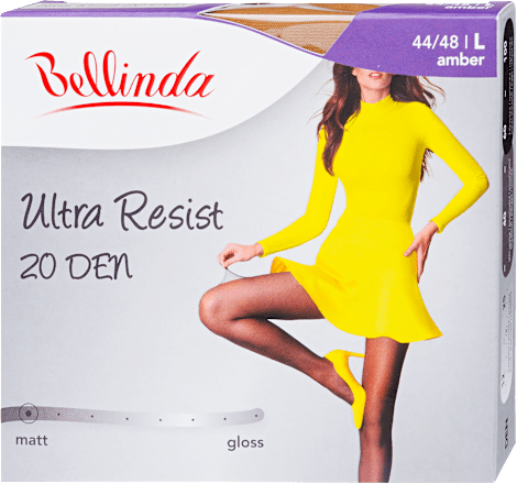 Harisnya, ultra resist, 20DEN, amber, L Bellinda