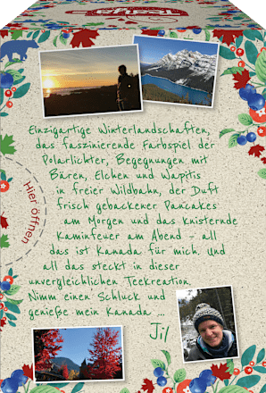 Früchtetee "taste my Canada" mit Cranberry, Heidelbeere & Ahornsirup (17 Beutel) Teaya