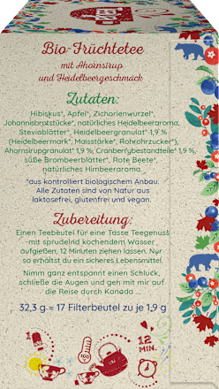 Früchtetee "taste my Canada" mit Cranberry, Heidelbeere & Ahornsirup (17 Beutel) Teaya