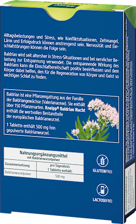 Tablety Valeriána pre pokojný a nerušený spánok Kneipp