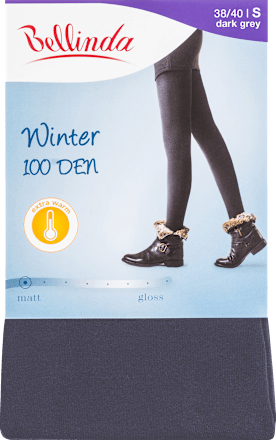 Rajstopy damskie Winter, 100 den, szary, S Bellinda