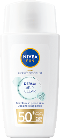 Pleťový krém na opaľovanie Derma Skin Clear OF 50+ NIVEA SUN